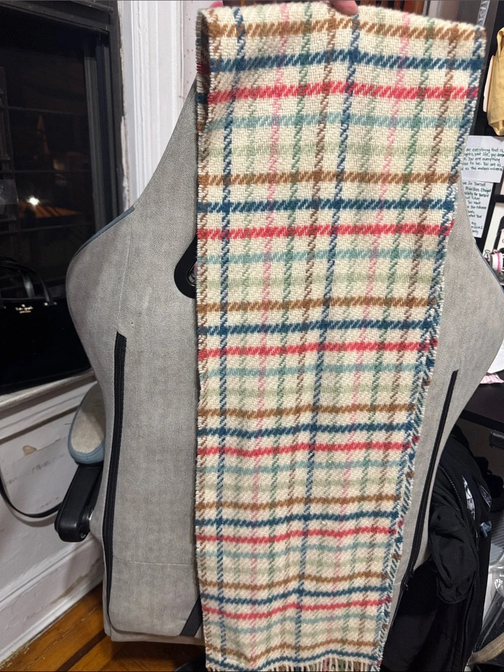 Coach Legacy Multi-Color Plaid Cashmere Scarf